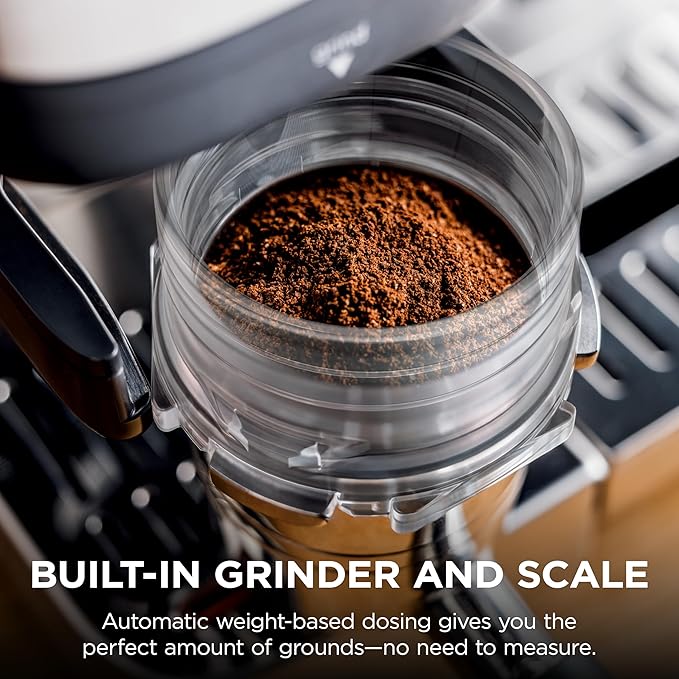 Ninja LUXE CAFÉ Premier Series, espresso machine, drip coffee machine and quick cold brew, integrated grinder, assisted integration, hands-free whisk, for cappuccinos and lattes, dairy products.