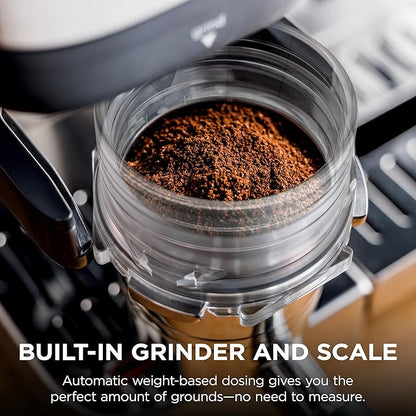 Ninja LUXE CAFÉ Premier Series, espresso machine, drip coffee machine and quick cold brew, integrated grinder, assisted integration, hands-free whisk, for cappuccinos and lattes, dairy products.
