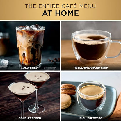 Ninja LUXE CAFÉ Premier Series, espresso machine, drip coffee machine and quick cold brew, integrated grinder, assisted integration, hands-free whisk, for cappuccinos and lattes, dairy products.